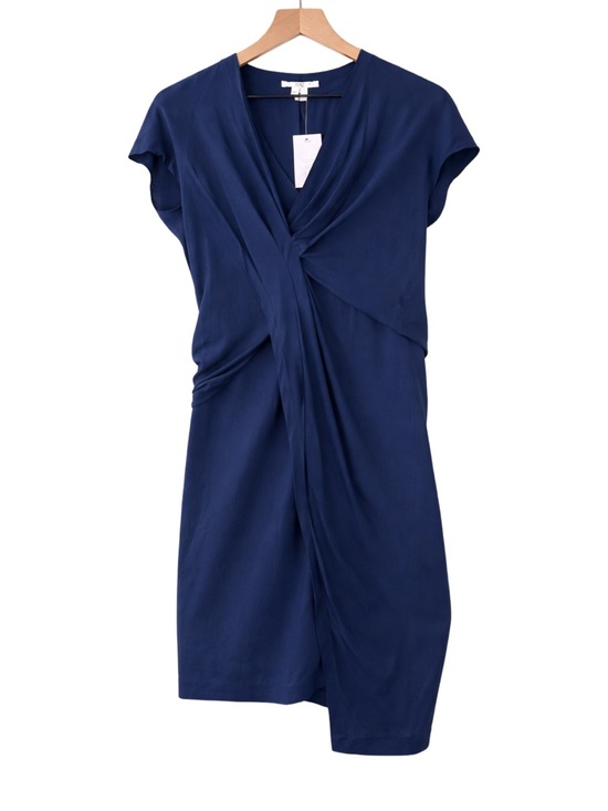 Helmut Lang Dresses & Skirts - Helmut Lang Draped Tuck Dress Size 0 Navy Etch Minimalist NWT